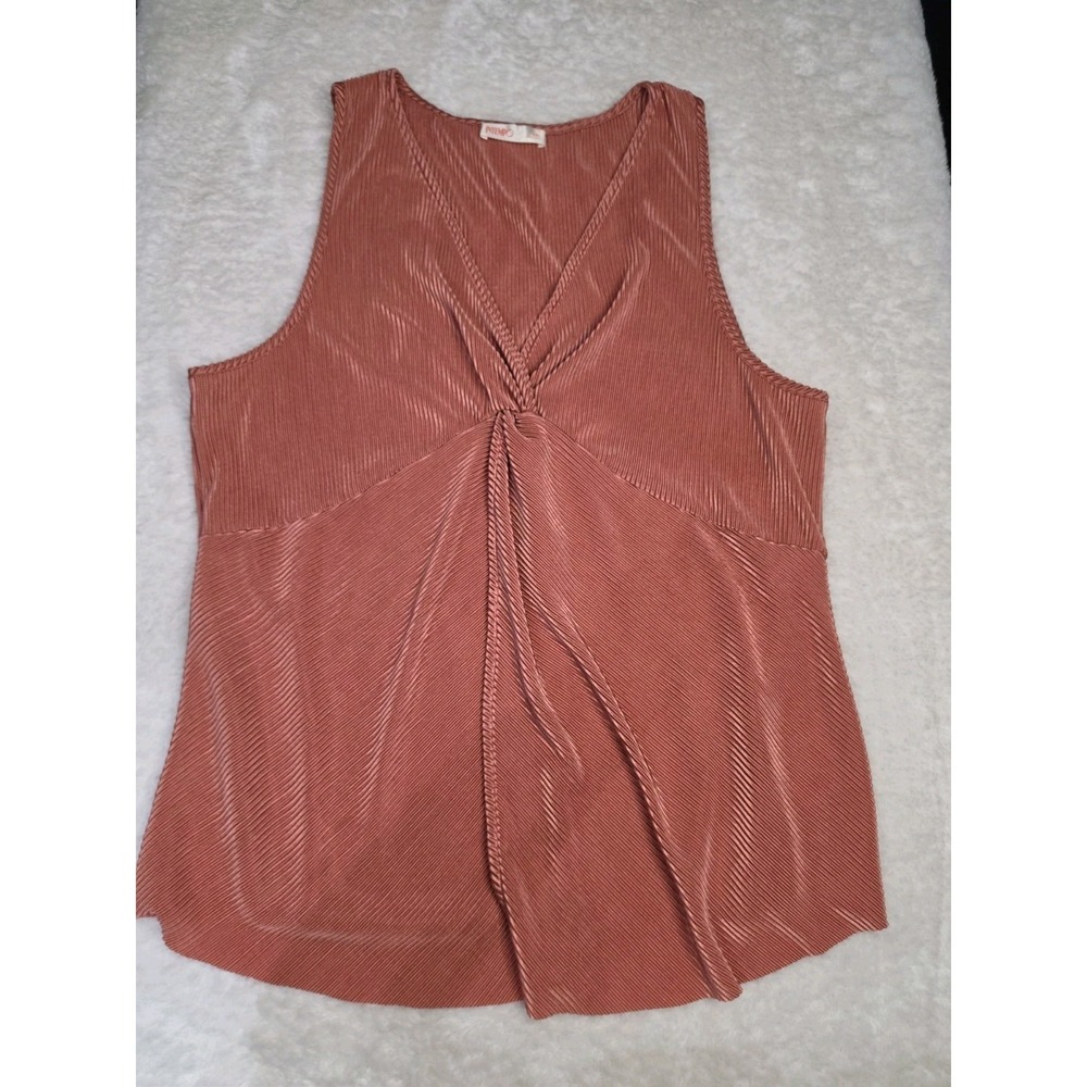 Intempo Womens XXL Ribbed Knot Front Sleeveless Top Summer Casual Breezy